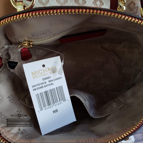 NWT Michael Kors Emmy small dome satchel cherry - Picture 6 of 8